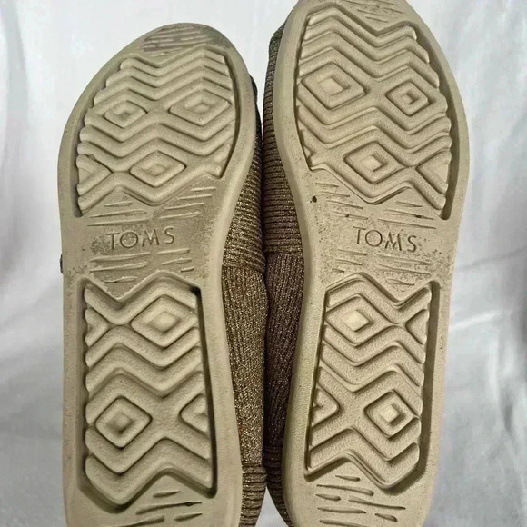 TOMS Womens Size 7 Alpargata Ortholite GOLD Sparkle Knit Flat Shoes - Picture 7 of 11